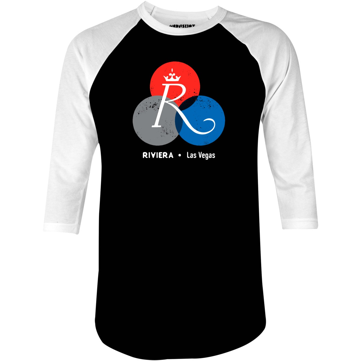Riviera Hotel v3 - Vintage Las Vegas - 3/4 Sleeve Raglan T-Shirt