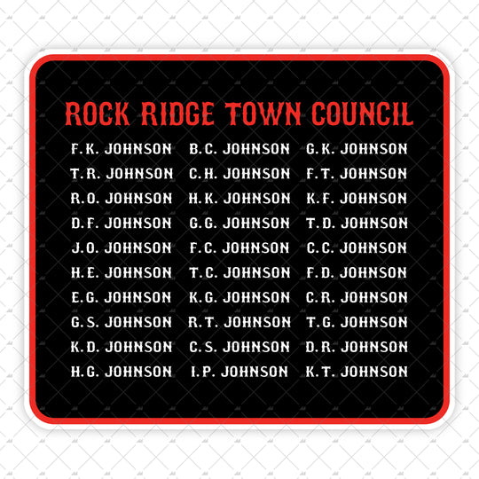 Rock Ridge Town Council - Sticker