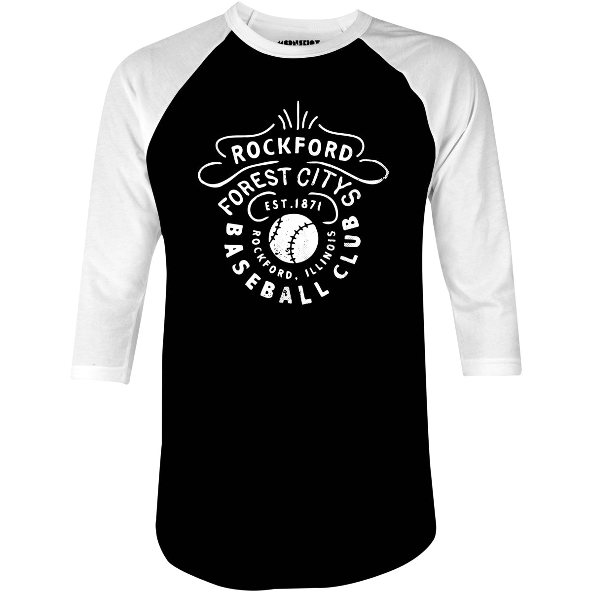 Rockford Forest Citys - Illinois - Vintage Defunct Baseball Teams - 3/4 Sleeve Raglan T-Shirt