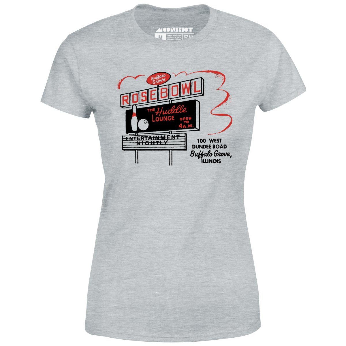 Rose Bowl - Buffalo Grove, IL - Vintage Bowling Alley - Women's T-Shirt