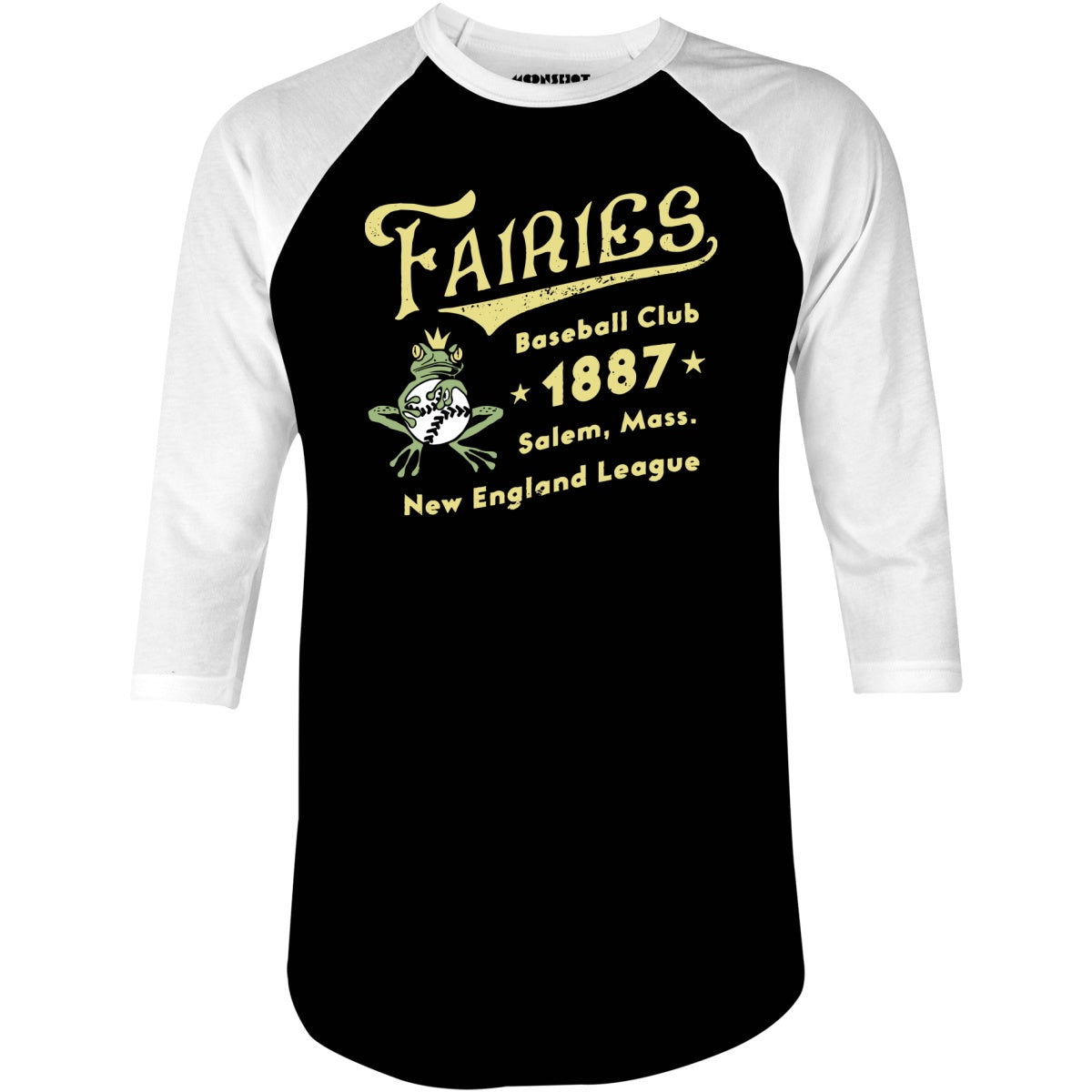 Salem Fairies - Massachusetts - Vintage Defunct Baseball Teams - 3/4 Sleeve Raglan T-Shirt