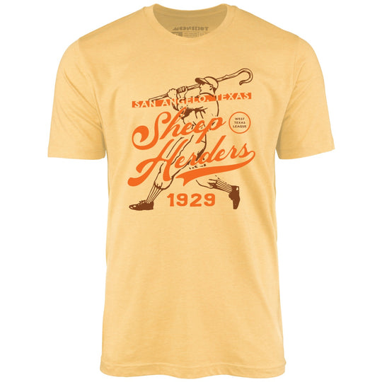 San Angelo Sheep Herders - Texas - Vintage Defunct Baseball Teams - Heather Yellow Gold - Unisex T-Shirt