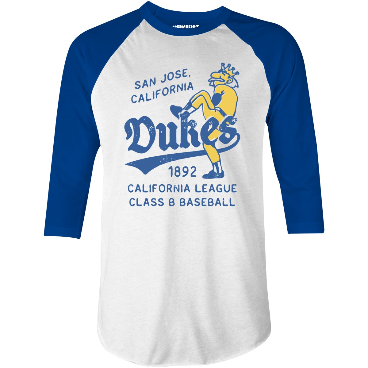 San Jose Dukes - California - Vintage Defunct Baseball Teams - 3/4 Sleeve Raglan T-Shirt