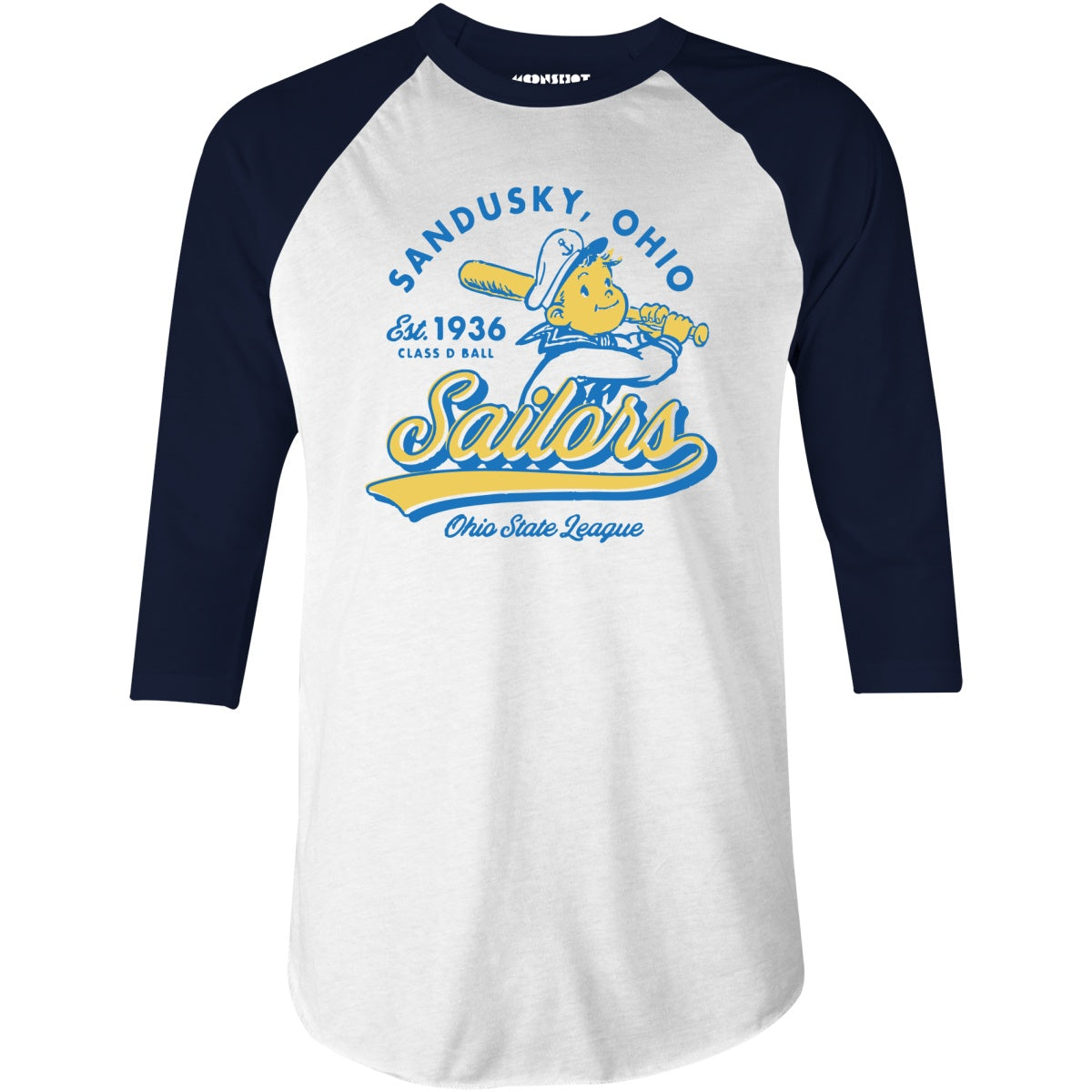 Sandusky Sailors - Ohio - Vintage Defunct Baseball Teams - 3/4 Sleeve Raglan T-Shirt