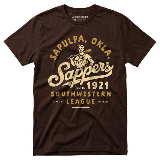 Sapulpa Sappers - Oklahoma - Vintage Defunct Baseball Teams - Unisex T-Shirt in Brown
