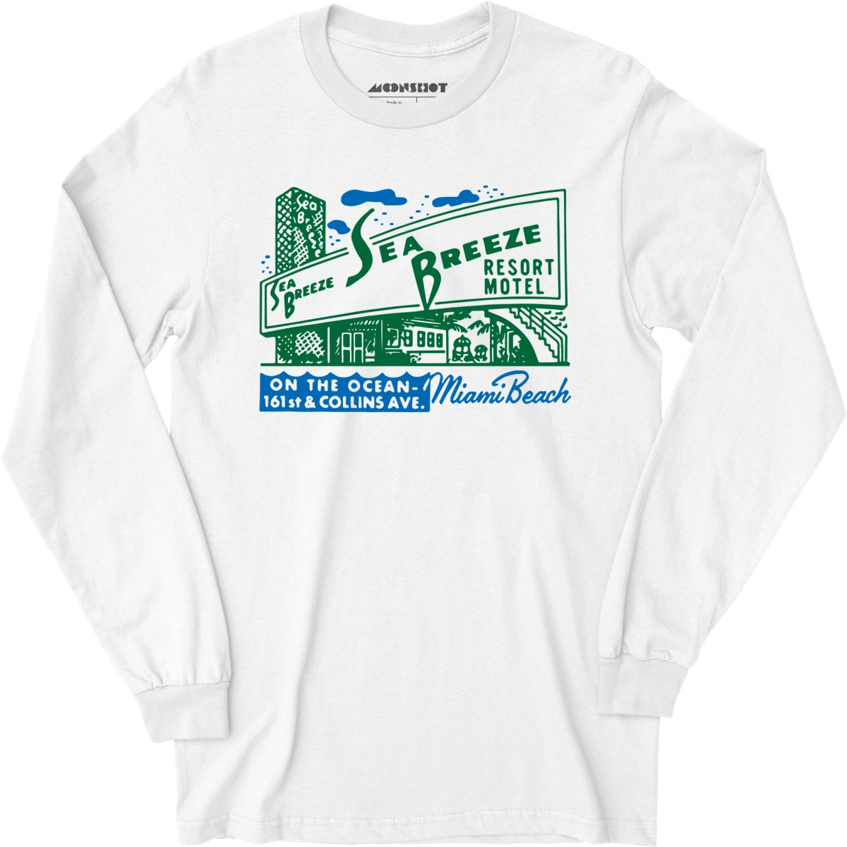 Sea Breeze - Miami, FL - Vintage Motel - Long Sleeve T-Shirt