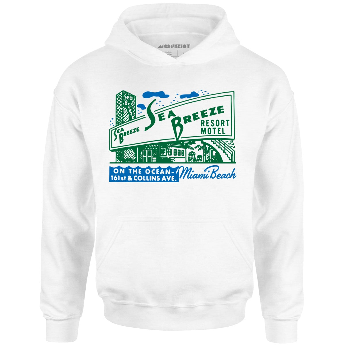 Sea Breeze - Miami, FL - Vintage Motel - Unisex Hoodie