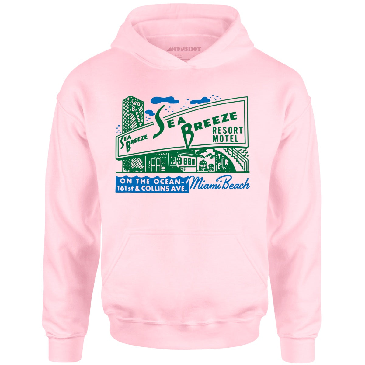 Sea Breeze - Miami, FL - Vintage Motel - Unisex Hoodie