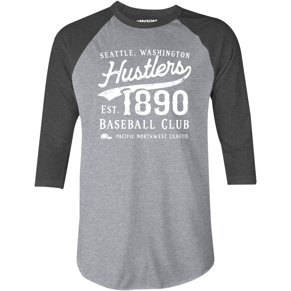 Seattle Hustlers - Washington - Vintage Defunct Baseball Teams - 3/4 Sleeve Raglan T-Shirt