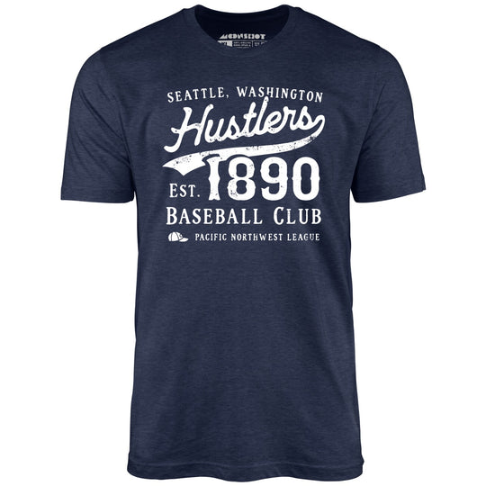 Seattle Hustlers - Washington - Vintage Defunct Baseball Teams - Heather Midnight Navy - Unisex T-Shirt