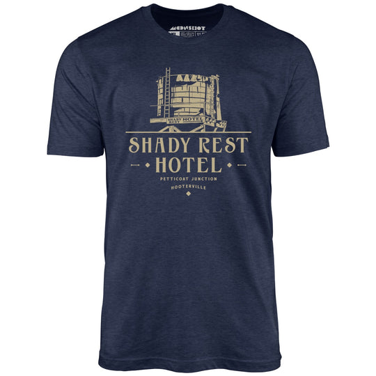 Shady Rest Hotel - Heather Midnight Navy - Unisex T-Shirt