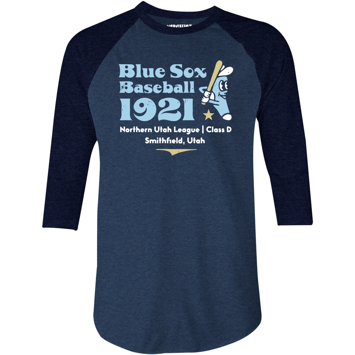 Smithfield Blue Sox - Utah - Vintage Defunct Baseball Teams - 3/4 Sleeve Raglan T-Shirt