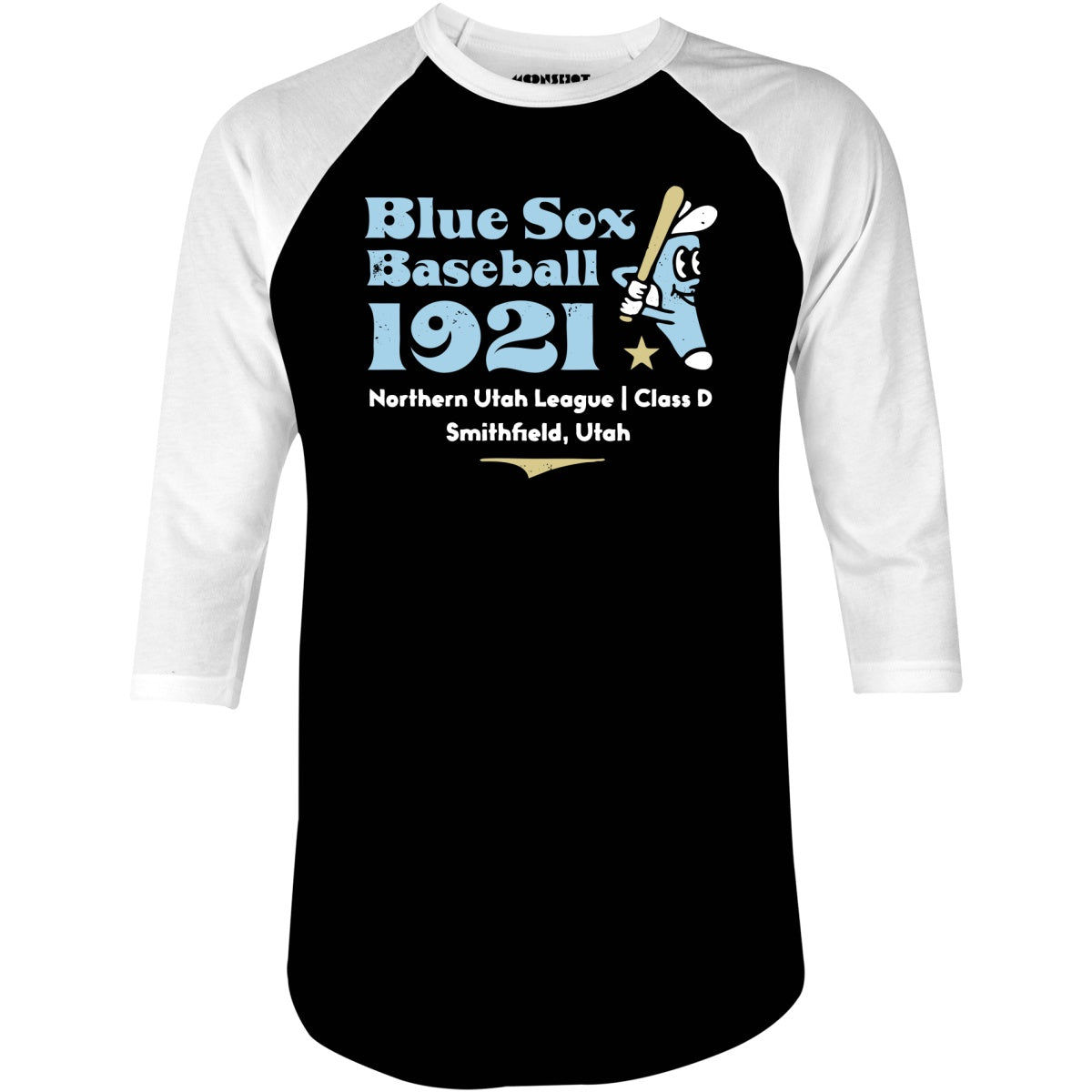 Smithfield Blue Sox - Utah - Vintage Defunct Baseball Teams - 3/4 Sleeve Raglan T-Shirt
