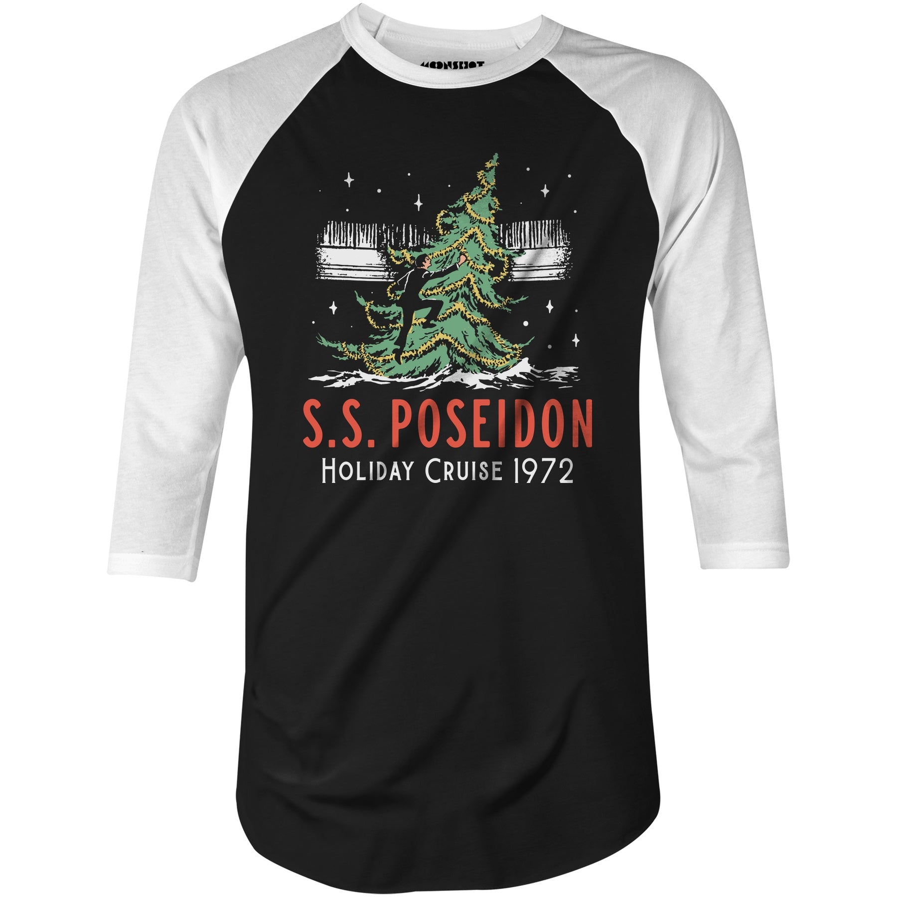 SS Poseidon Holiday Cruise 1972 - 3/4 Sleeve Raglan T-Shirt