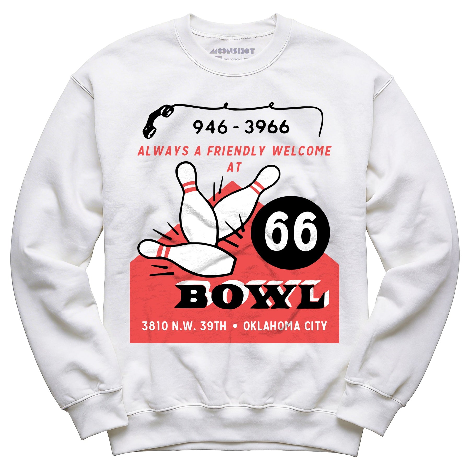 66 Bowl - Oklahoma City, OK - Vintage Bowling Alley - Unisex Sweatshirt