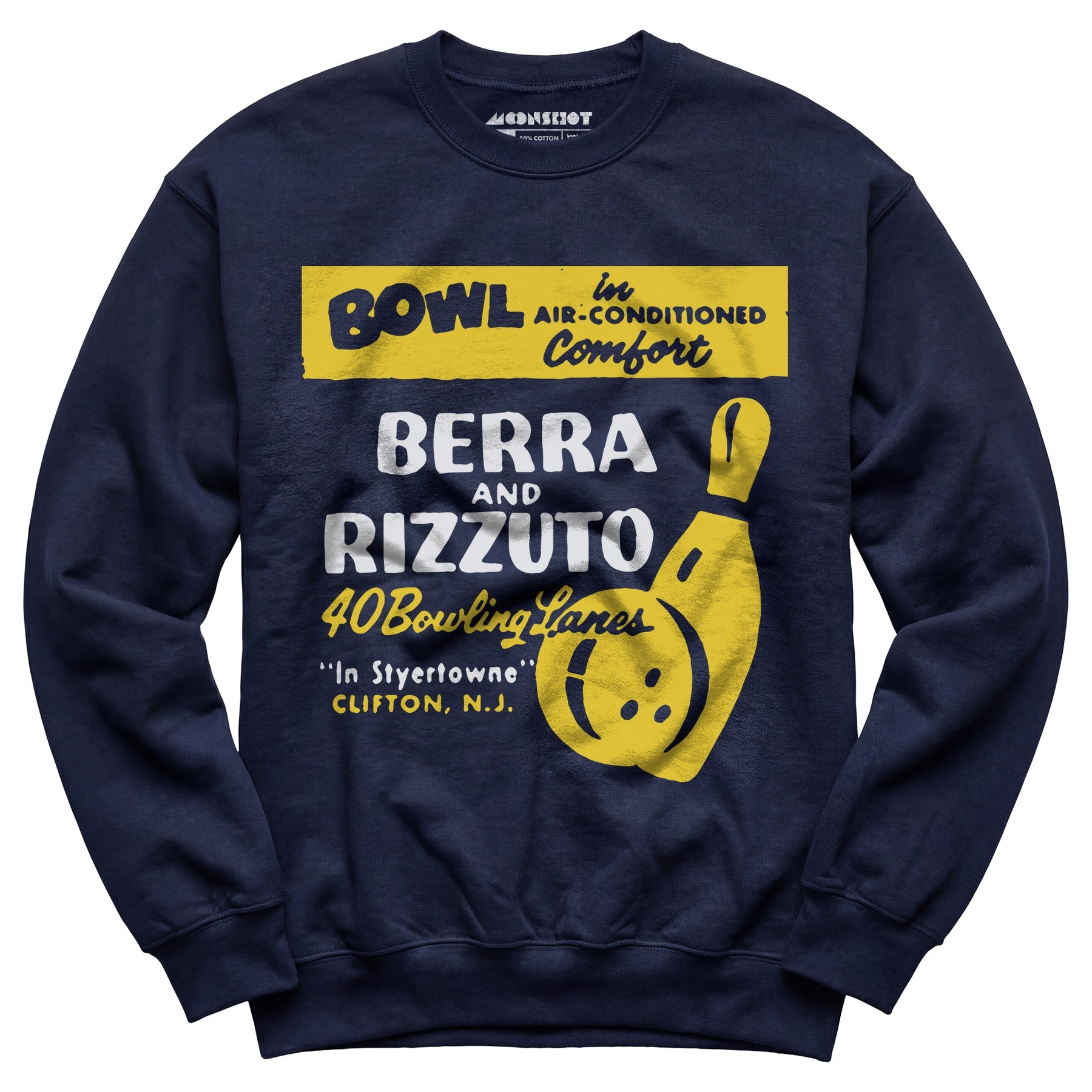 Berra and Rizzuto - Clifton, NJ - Vintage Bowling Alley - Unisex Sweatshirt