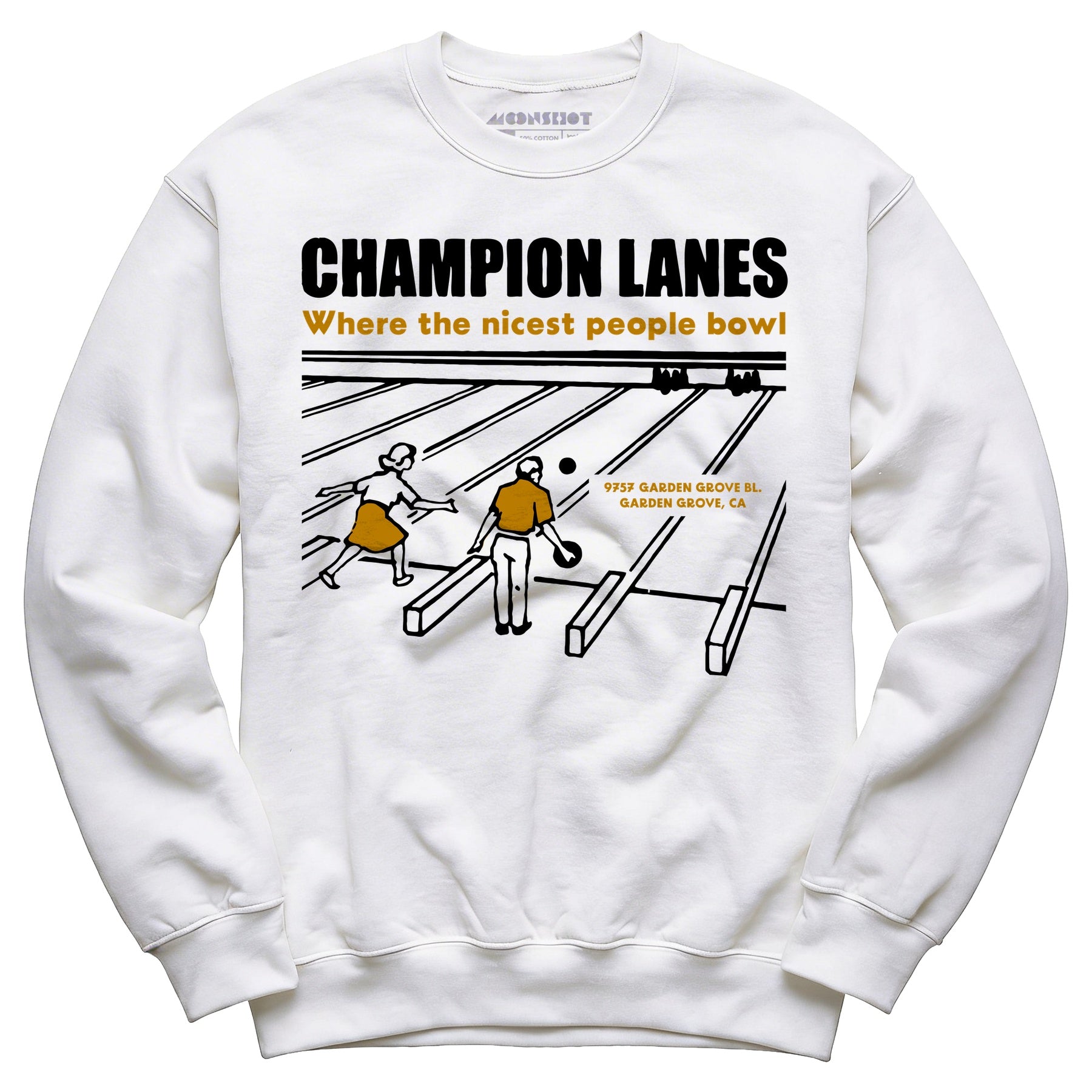 Champion Lanes - Garden Grove, CA - Vintage Bowling Alley - Unisex Sweatshirt