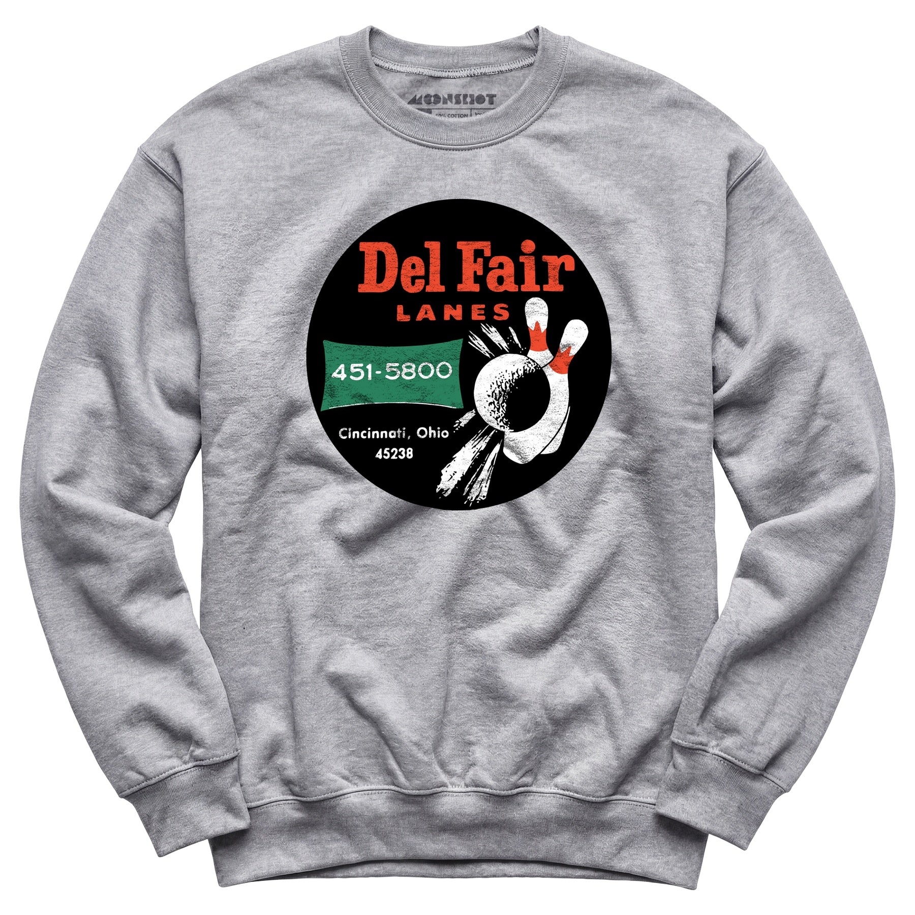 Del Fair Lanes - Cincinnati, OH - Vintage Bowling Alley - Unisex Sweatshirt