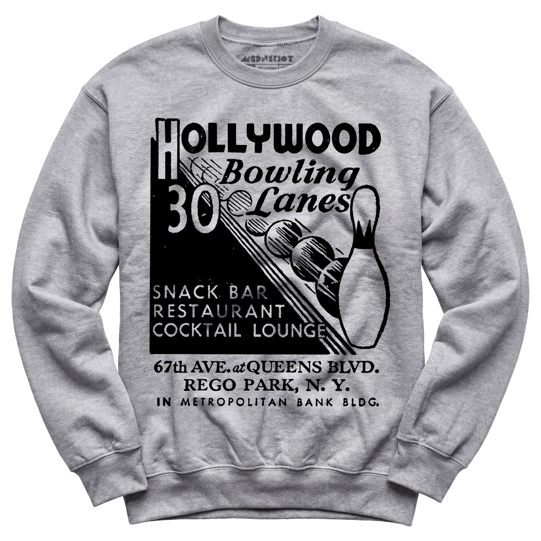 Hollywood Bowling Lanes - Rego Park, NY - Vintage Bowling Alley - Unisex Sweatshirt