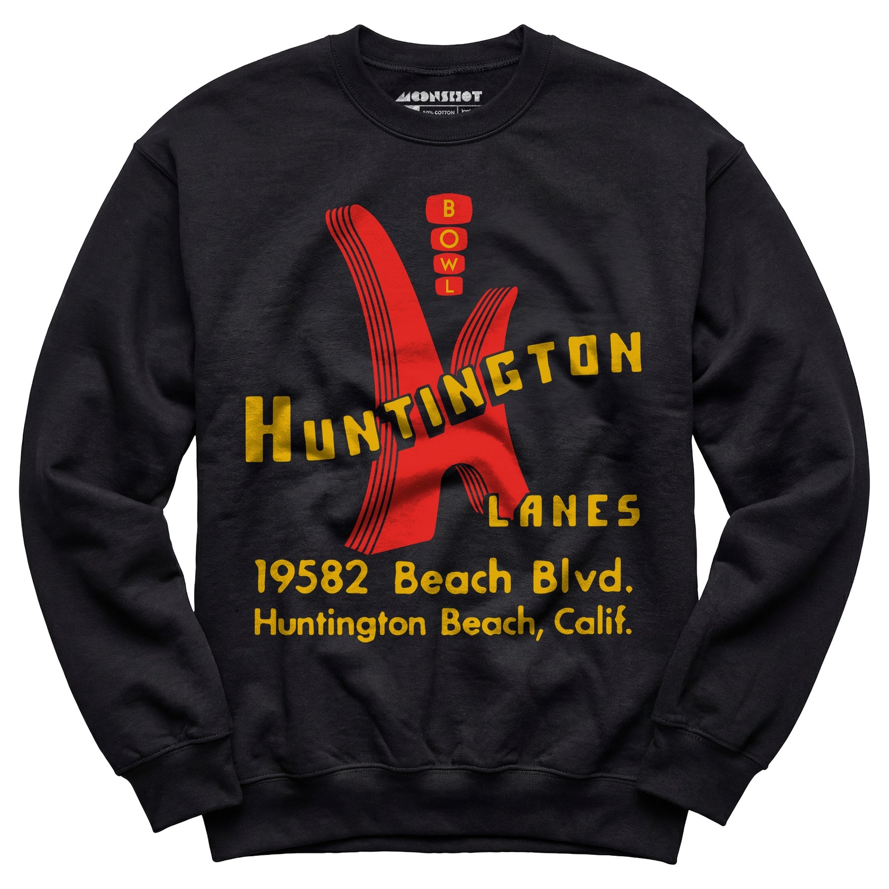 Huntington Lanes - Huntington Beach, CA - Vintage Bowling Alley - Unisex Sweatshirt
