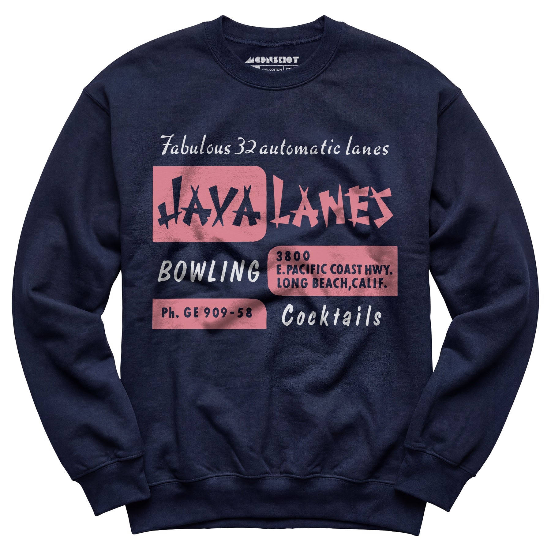 Java Lanes - Long Beach, CA - Vintage Bowling Alley - Unisex Sweatshirt