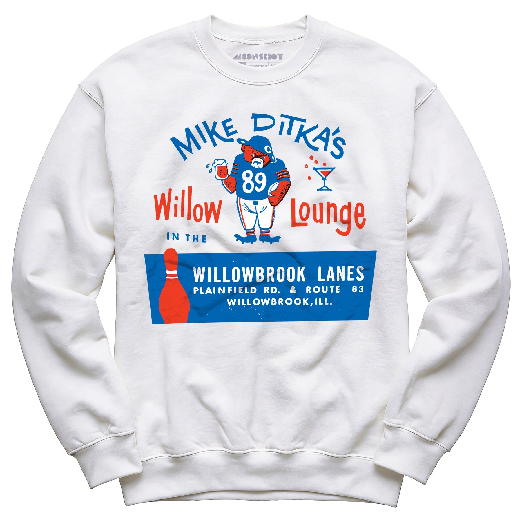 Mike Ditka's Willow Lounge - Willowbrook, IL - Vintage Bowling Alley - Unisex Sweatshirt