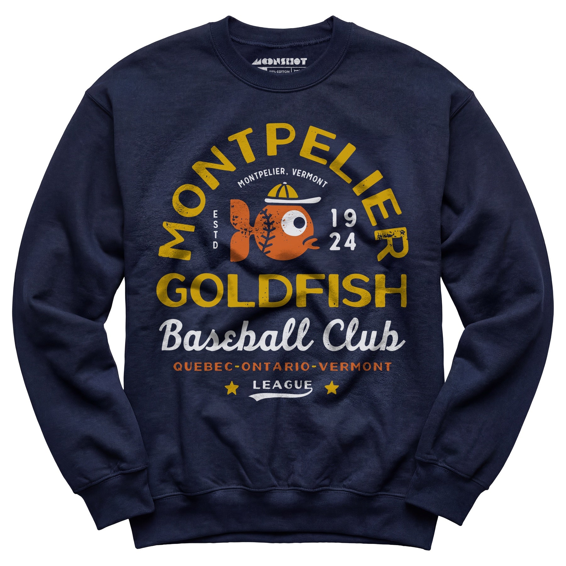 Montpelier Goldfish - Vermont - Vintage Defunct Baseball Teams - Unisex Sweatshirt