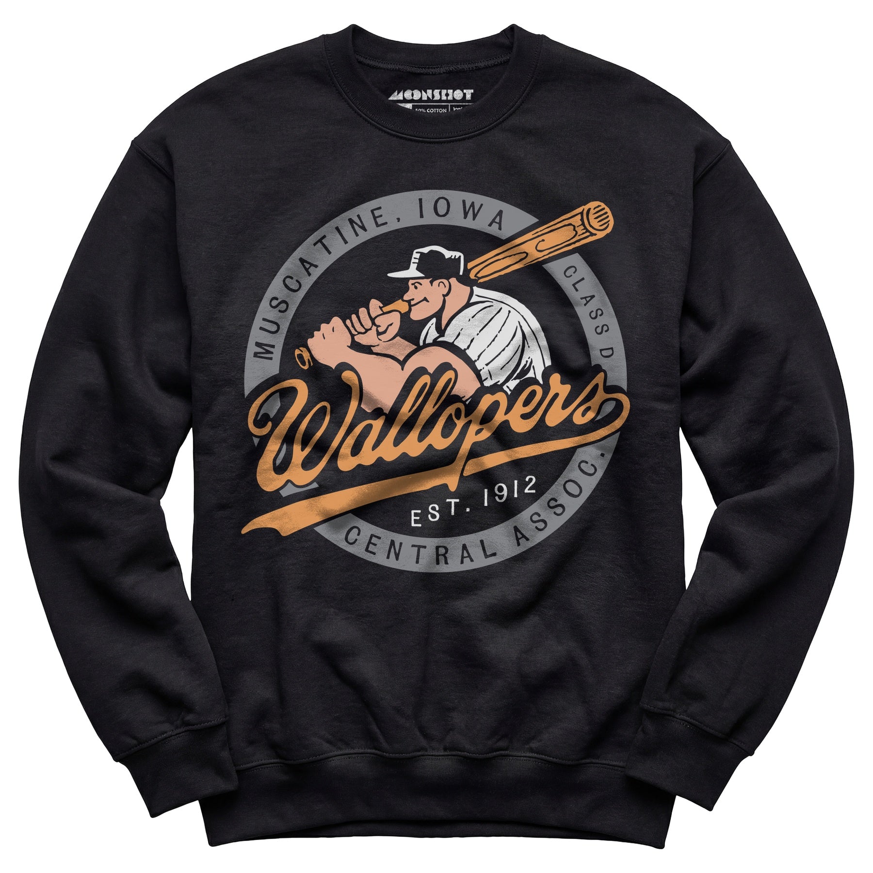 Muscatine Wallopers - Iowa  - Vintage Defunct Baseball Teams - Unisex Sweatshirt