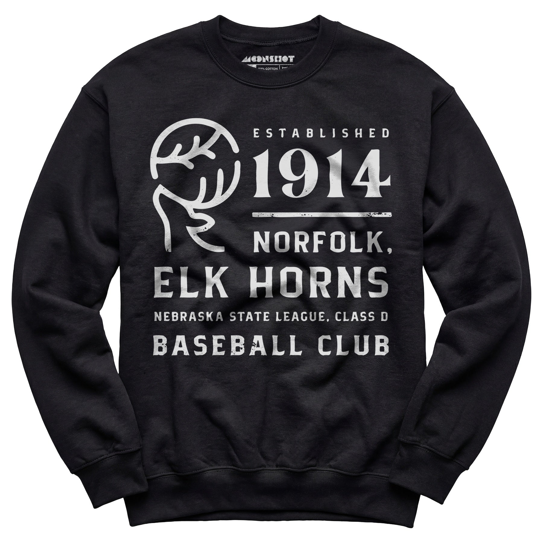 Norfolk Elk Horns - Nebraska - Vintage Defunct Baseball Teams - Unisex Sweatshirt