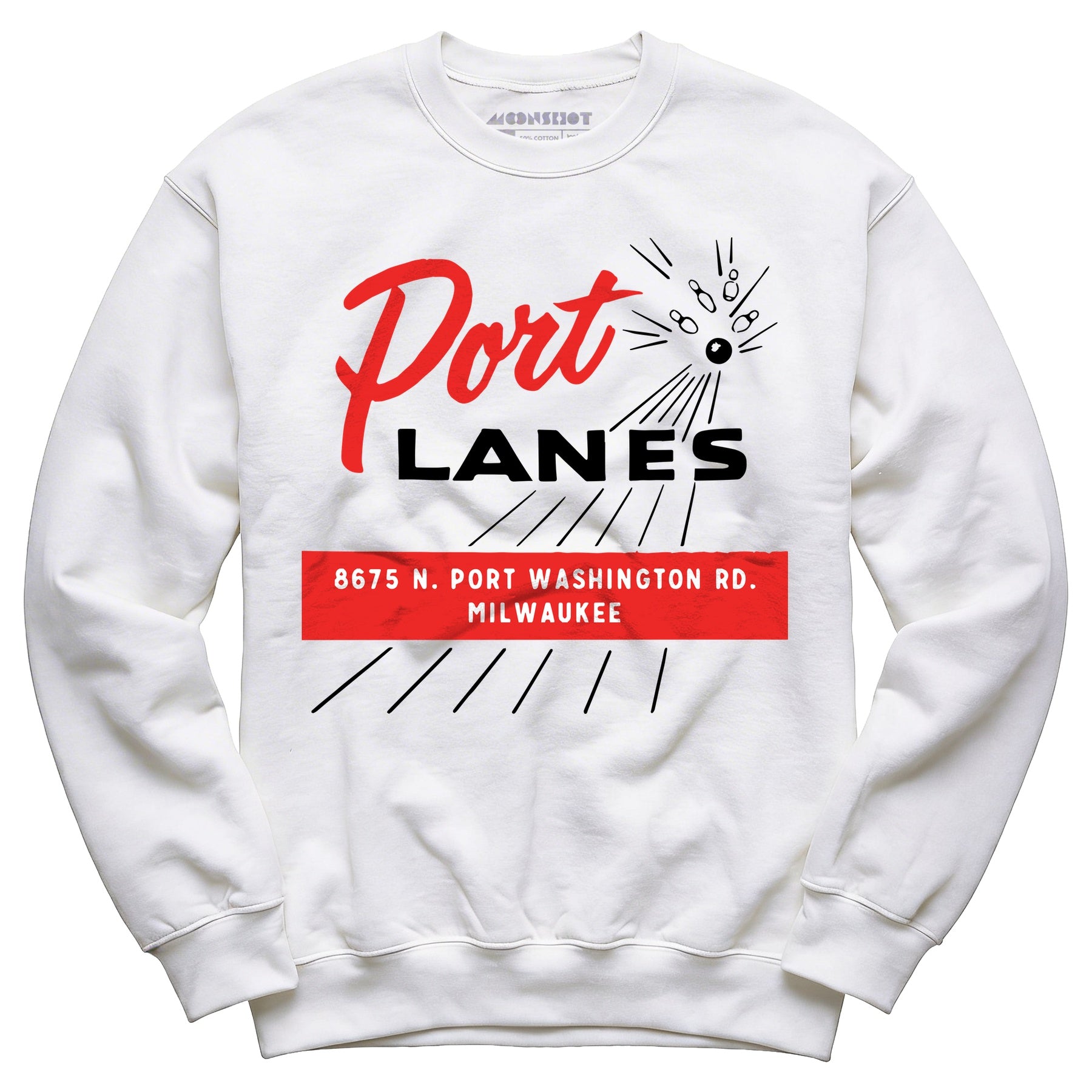 Port Lanes - Milwaukee, WI - Vintage Bowling Alley - Unisex Sweatshirt