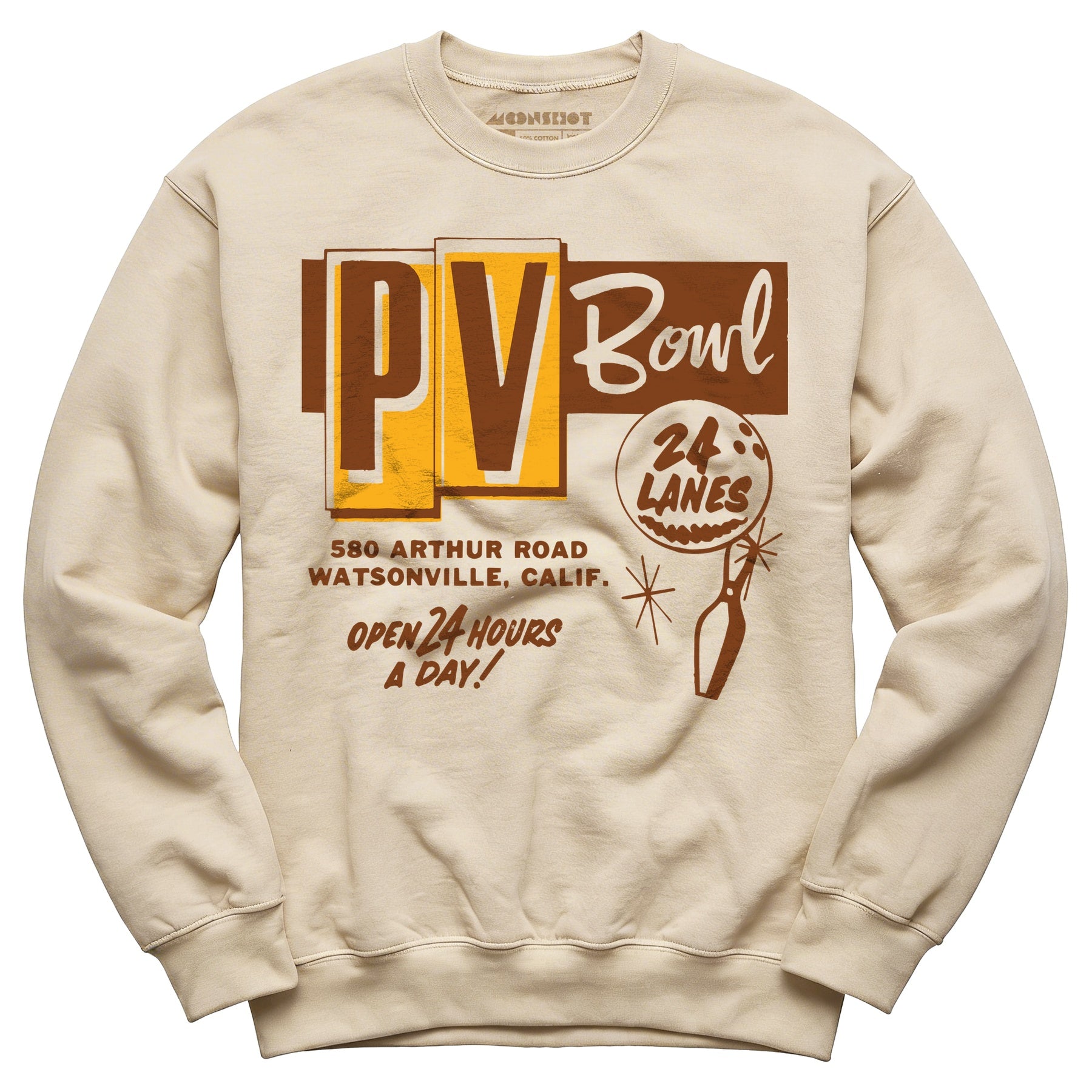 PV Bowl - Watsonville, CA - Vintage Bowling Alley - Unisex Sweatshirt