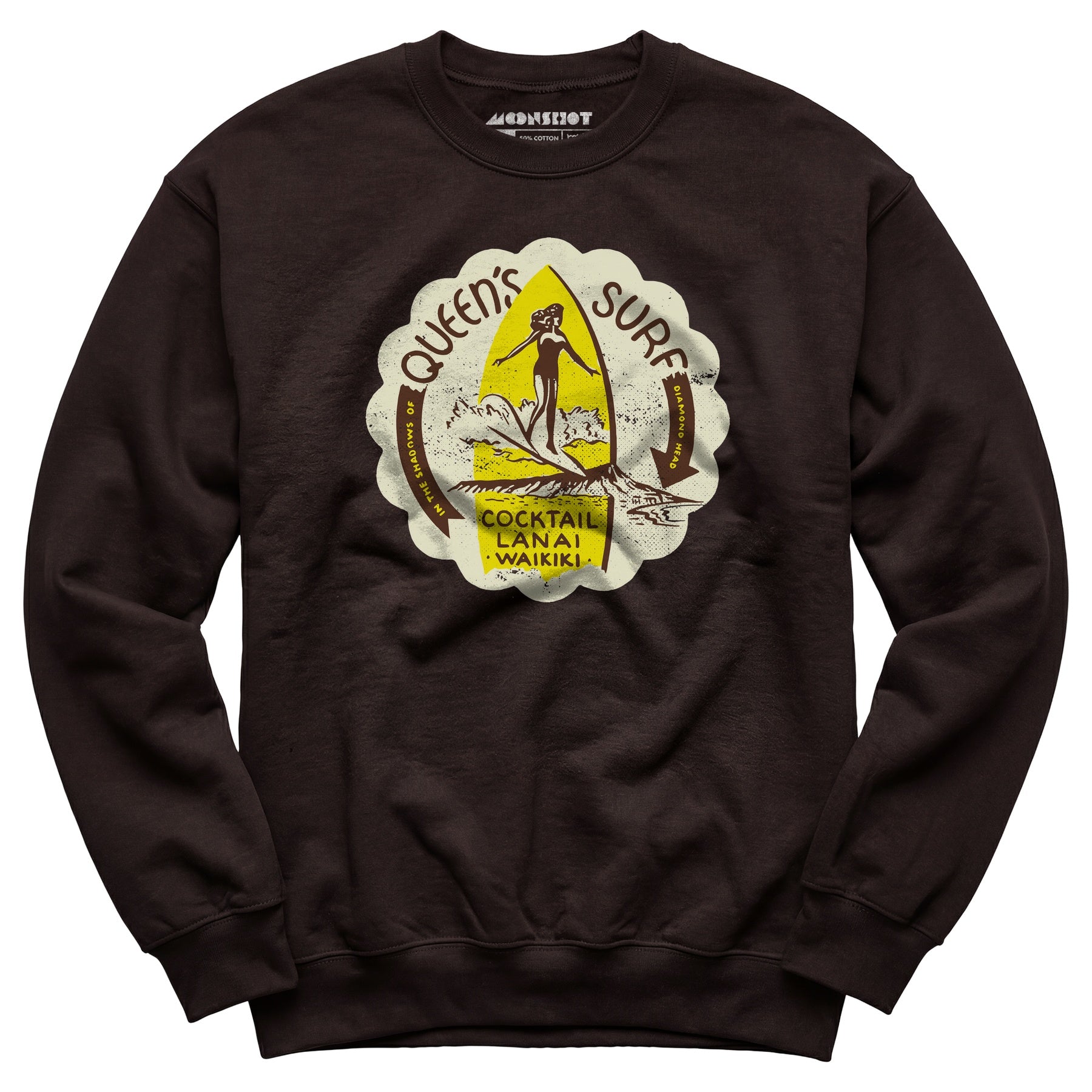 Queen's Surf - Waikiki, HI - Vintage Tiki Bar - Unisex Sweatshirt