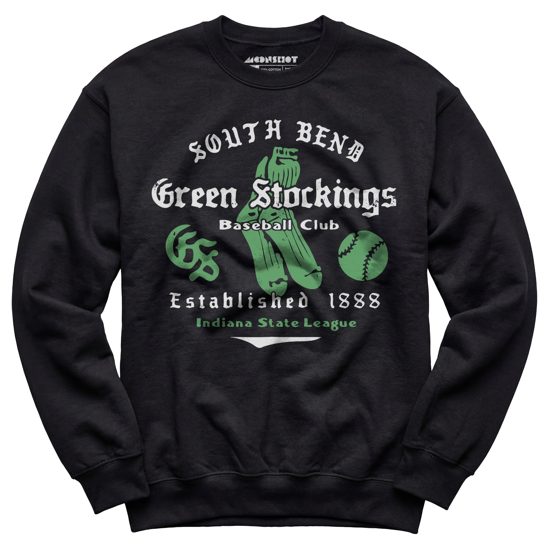 South Bend Green Stockings - Indiana - Vintage Defunct Baseball Teams - Unisex Sweatshirt