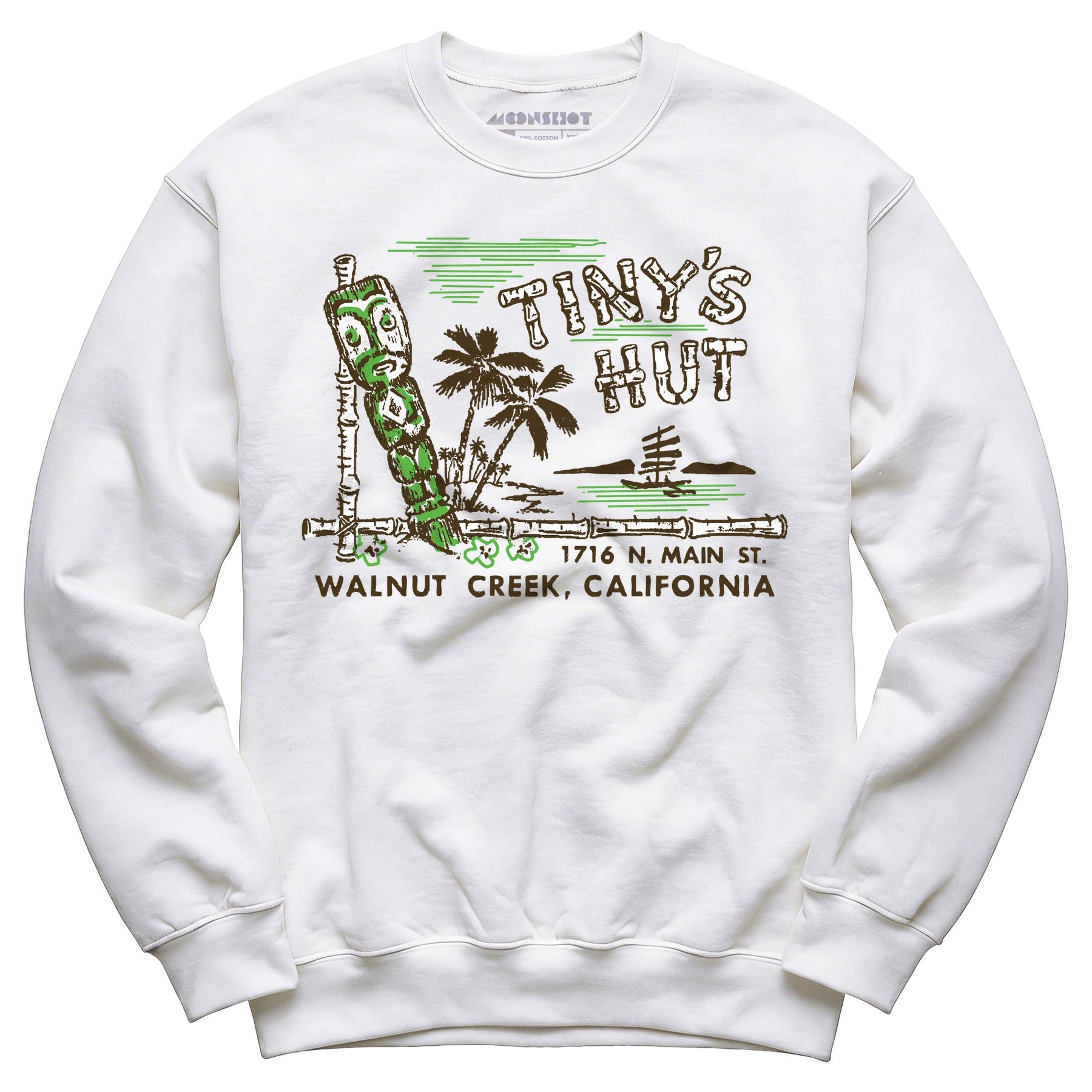 Tiny's Hut - Walnut Creek, CA - Vintage Tiki Bar - Unisex Sweatshirt