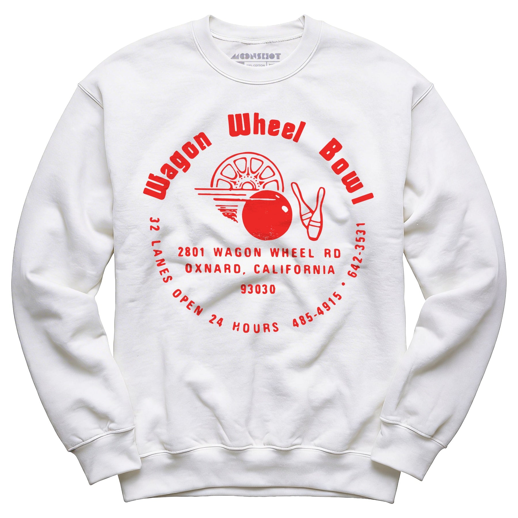 Wagon Wheel Bowl - Oxnard, CA - Vintage Bowling Alley - Unisex Sweatshirt