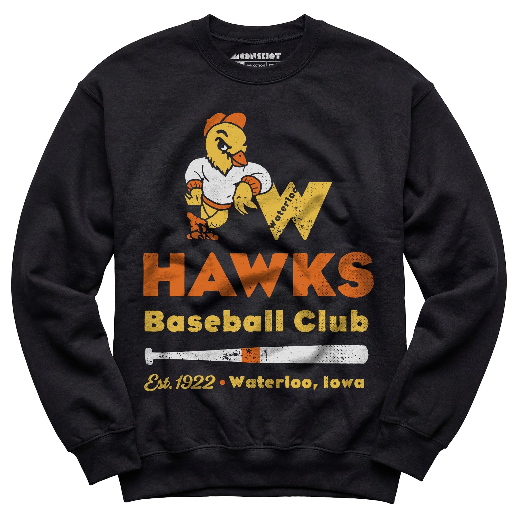 Waterloo Hawks - Iowa - Vintage Defunct Baseball Teams - Unisex Sweatshirt