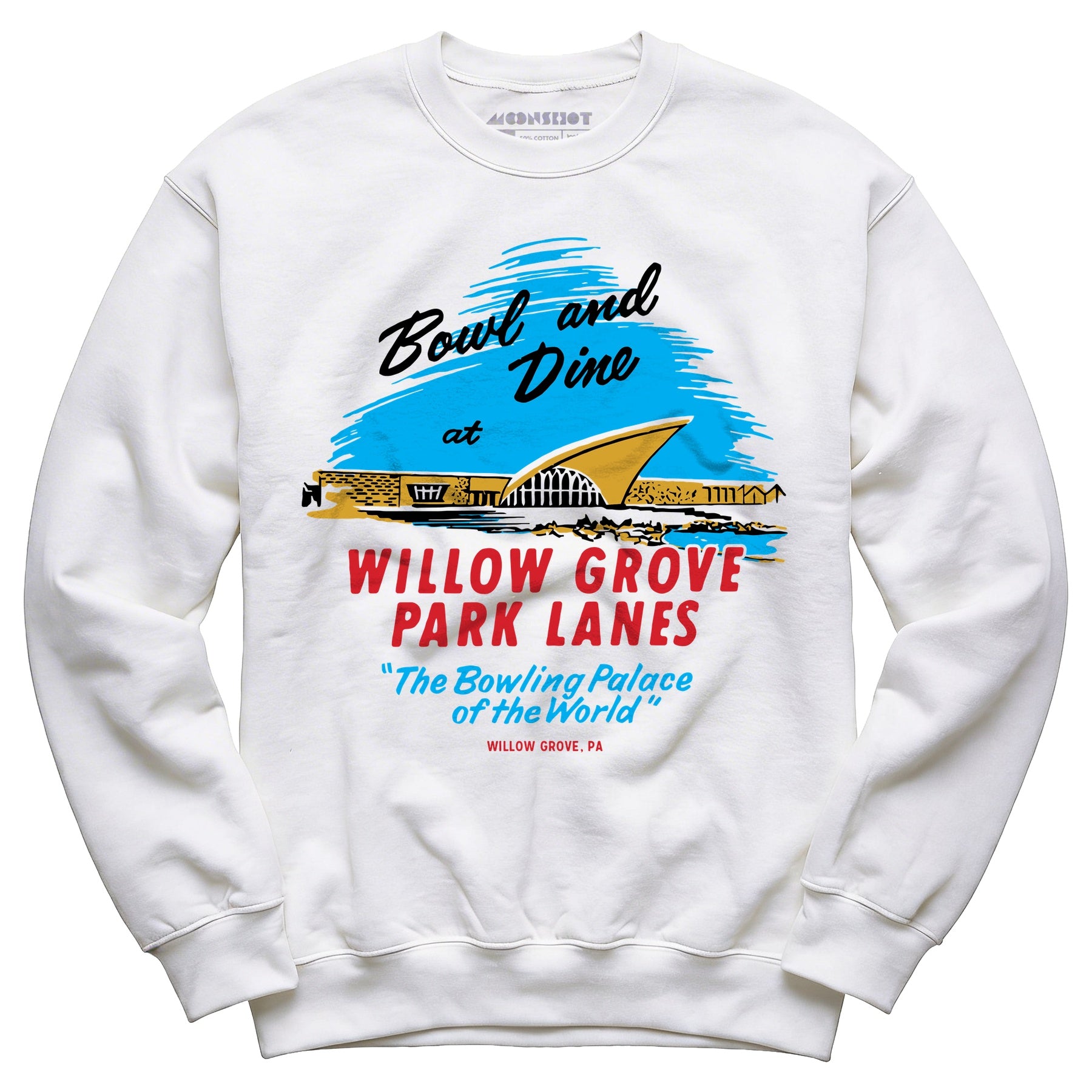 Willow Grove Park Lanes - Willow Grove, PA - Vintage Bowling Alley - Unisex Sweatshirt