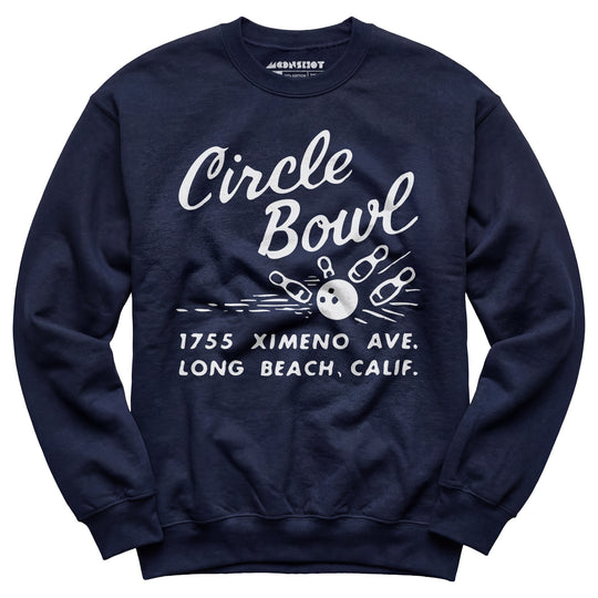 Circle Bowl - Long Beach, CA - Vintage Bowling Alley - Unisex Sweatshirt