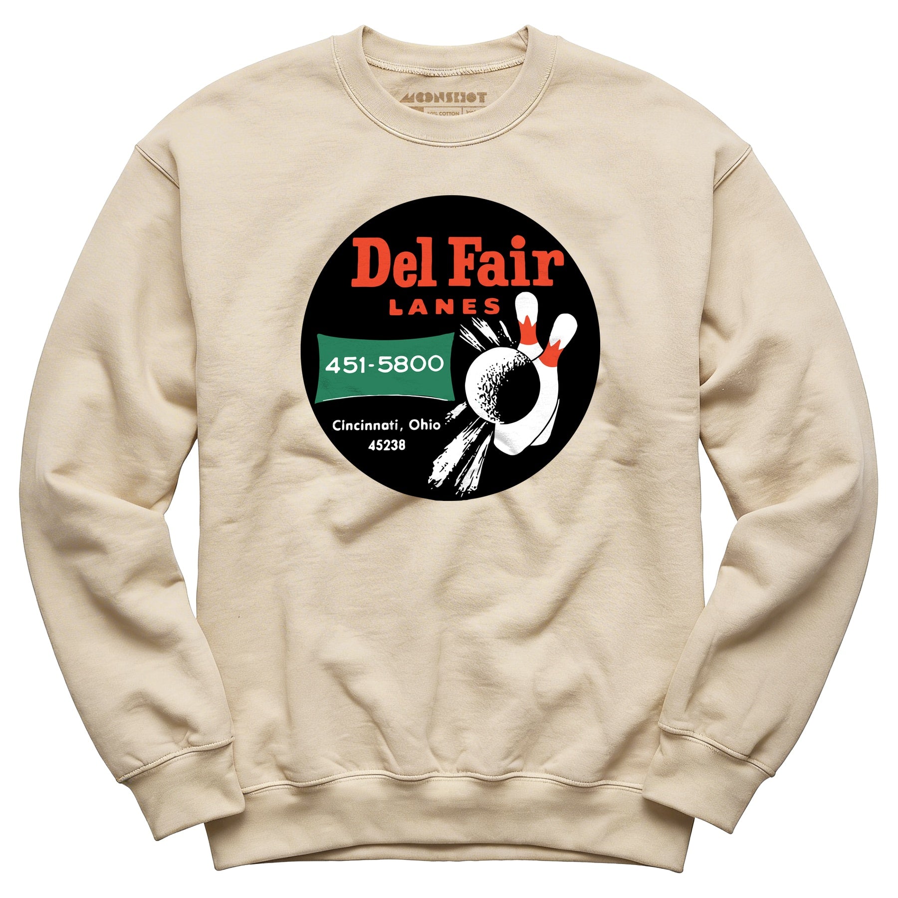 Del Fair Lanes - Cincinnati, OH - Vintage Bowling Alley - Unisex Sweatshirt