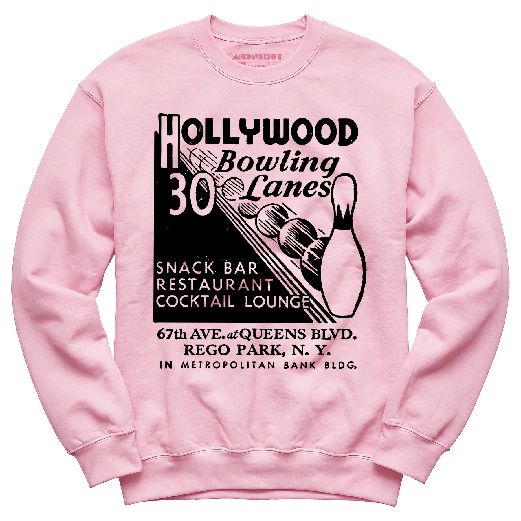 Hollywood Bowling Lanes - Rego Park, NY - Vintage Bowling Alley - Unisex Sweatshirt