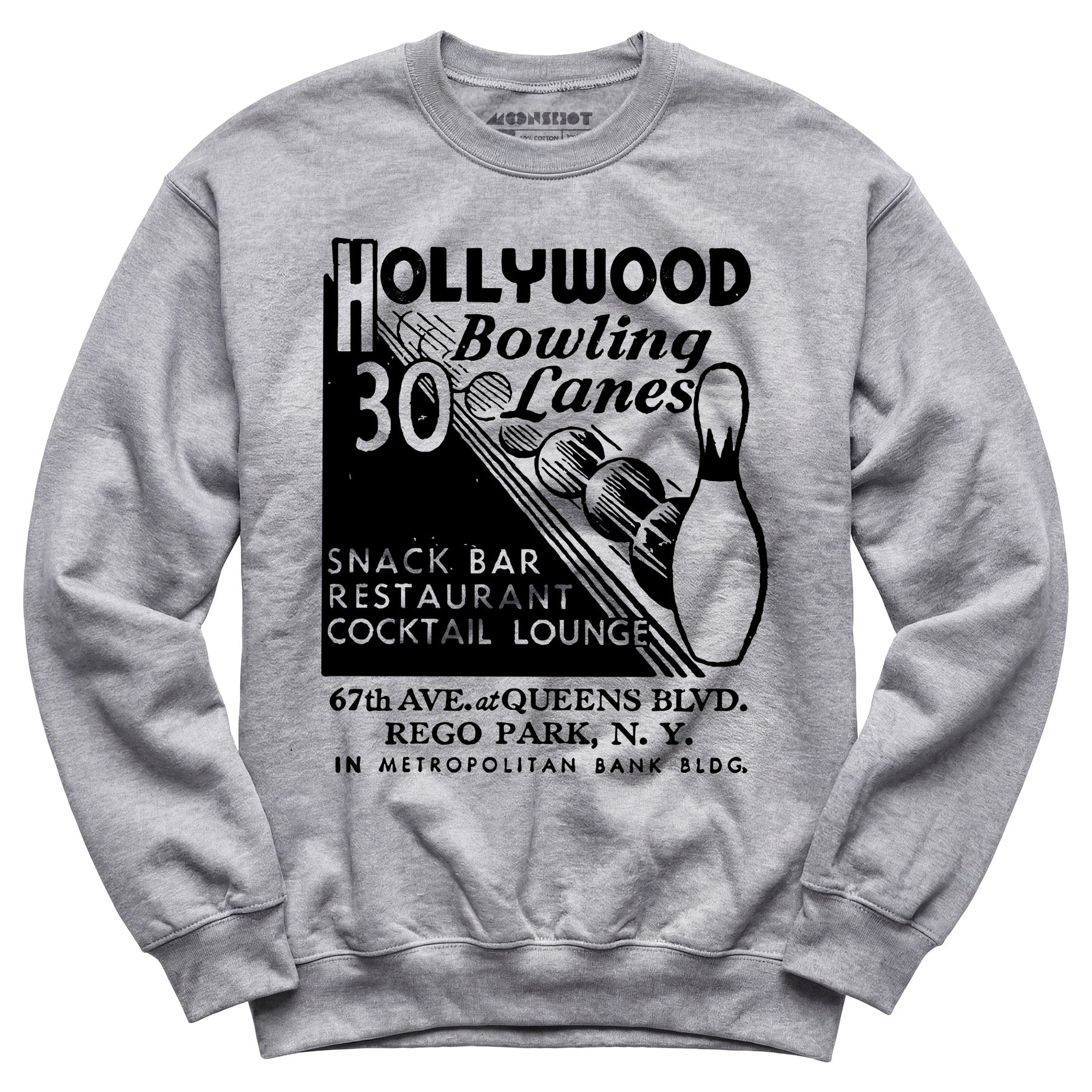 Hollywood Bowling Lanes - Rego Park, NY - Vintage Bowling Alley - Unisex Sweatshirt