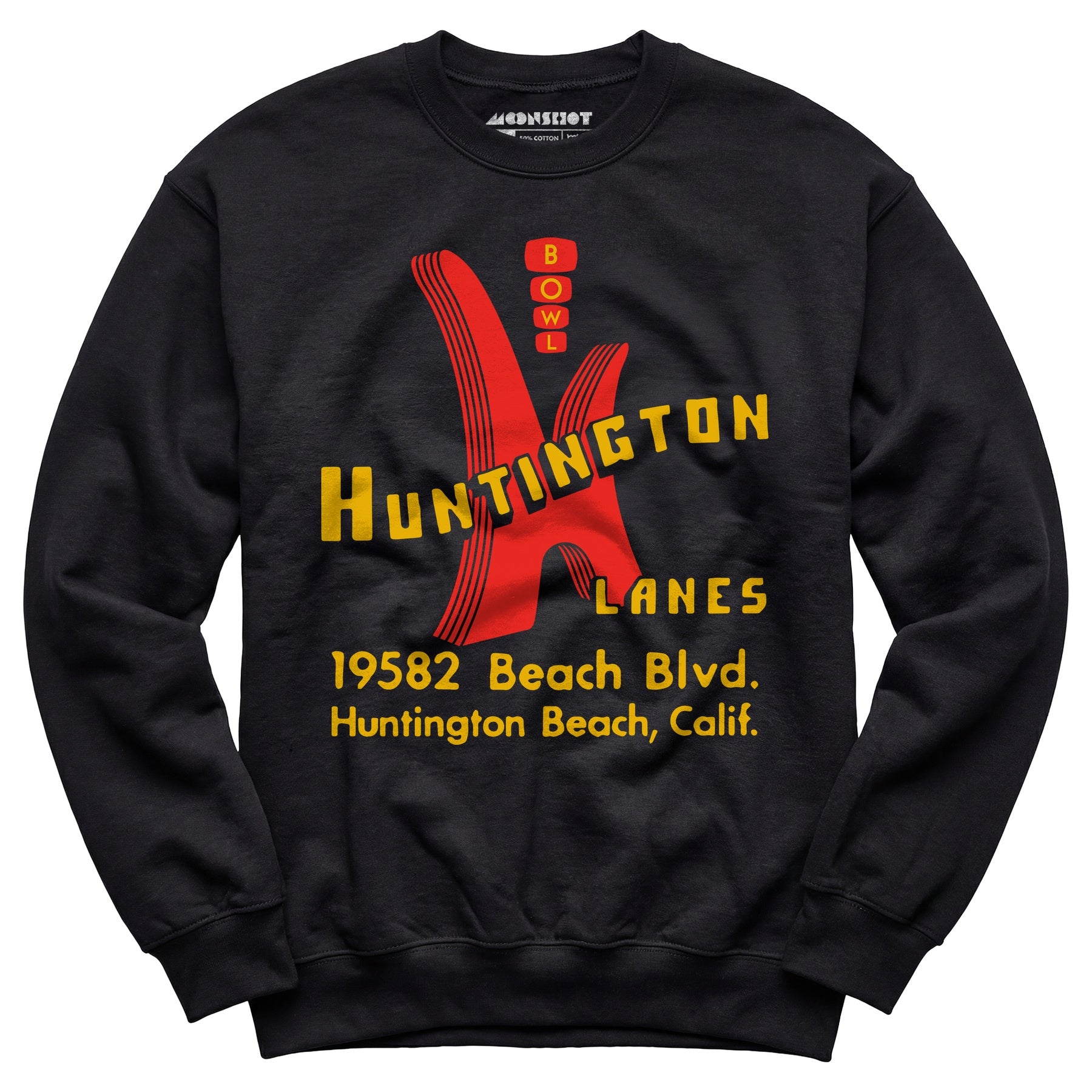 Huntington Lanes - Huntington Beach, CA - Vintage Bowling Alley - Unisex Sweatshirt