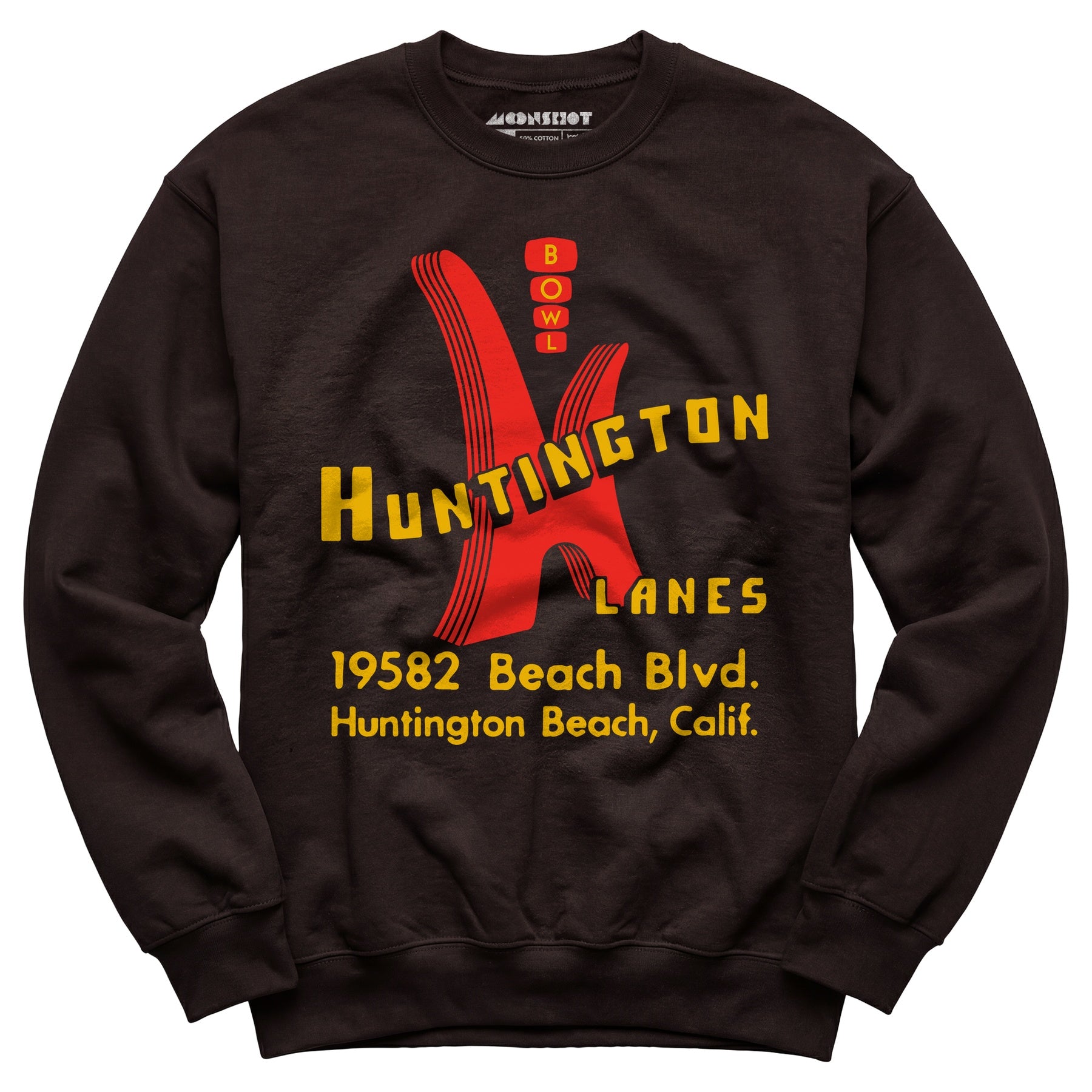 Huntington Lanes - Huntington Beach, CA - Vintage Bowling Alley - Unisex Sweatshirt