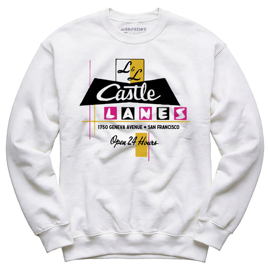 L & L Castle Lanes - San Francisco, CA - Vintage Bowling Alley - Unisex Sweatshirt