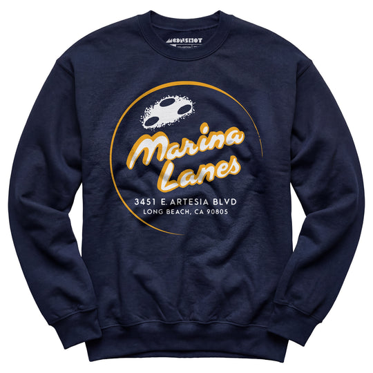 Marina Lanes - Long Beach, CA - Vintage Bowling Alley - Unisex Sweatshirt