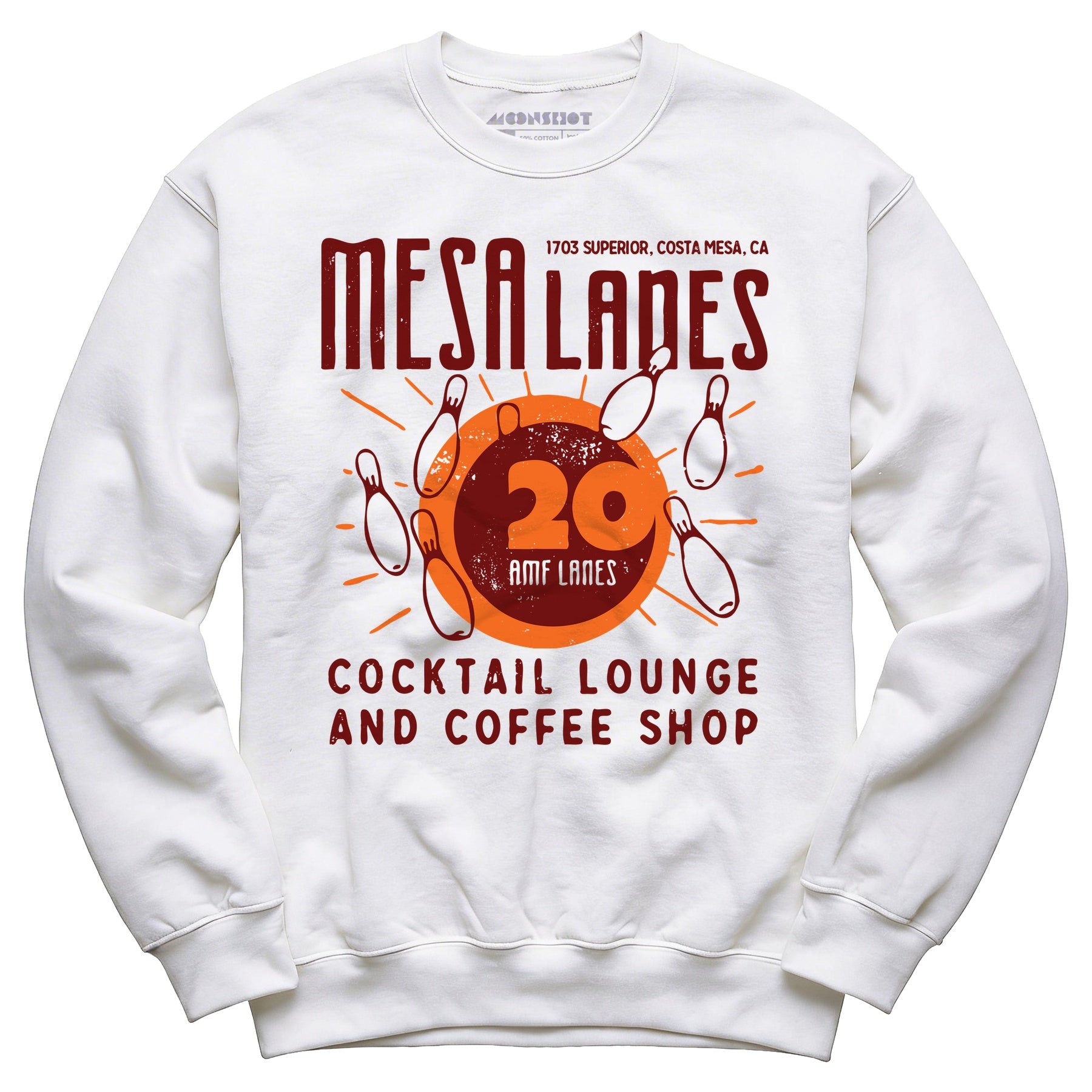 Mesa Lanes - Costa Mesa, CA - Vintage Bowling Alley - Unisex Sweatshirt