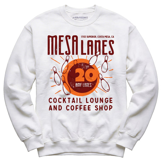 Mesa Lanes - Costa Mesa, CA - Vintage Bowling Alley - Unisex Sweatshirt