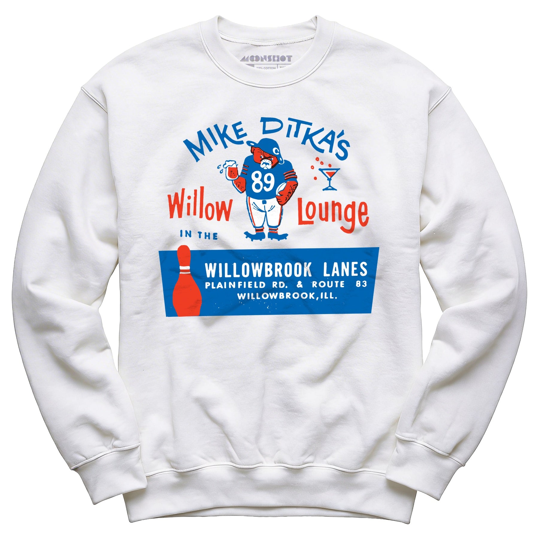 Mike Ditka's Willow Lounge - Willowbrook, IL - Vintage Bowling Alley - Unisex Sweatshirt
