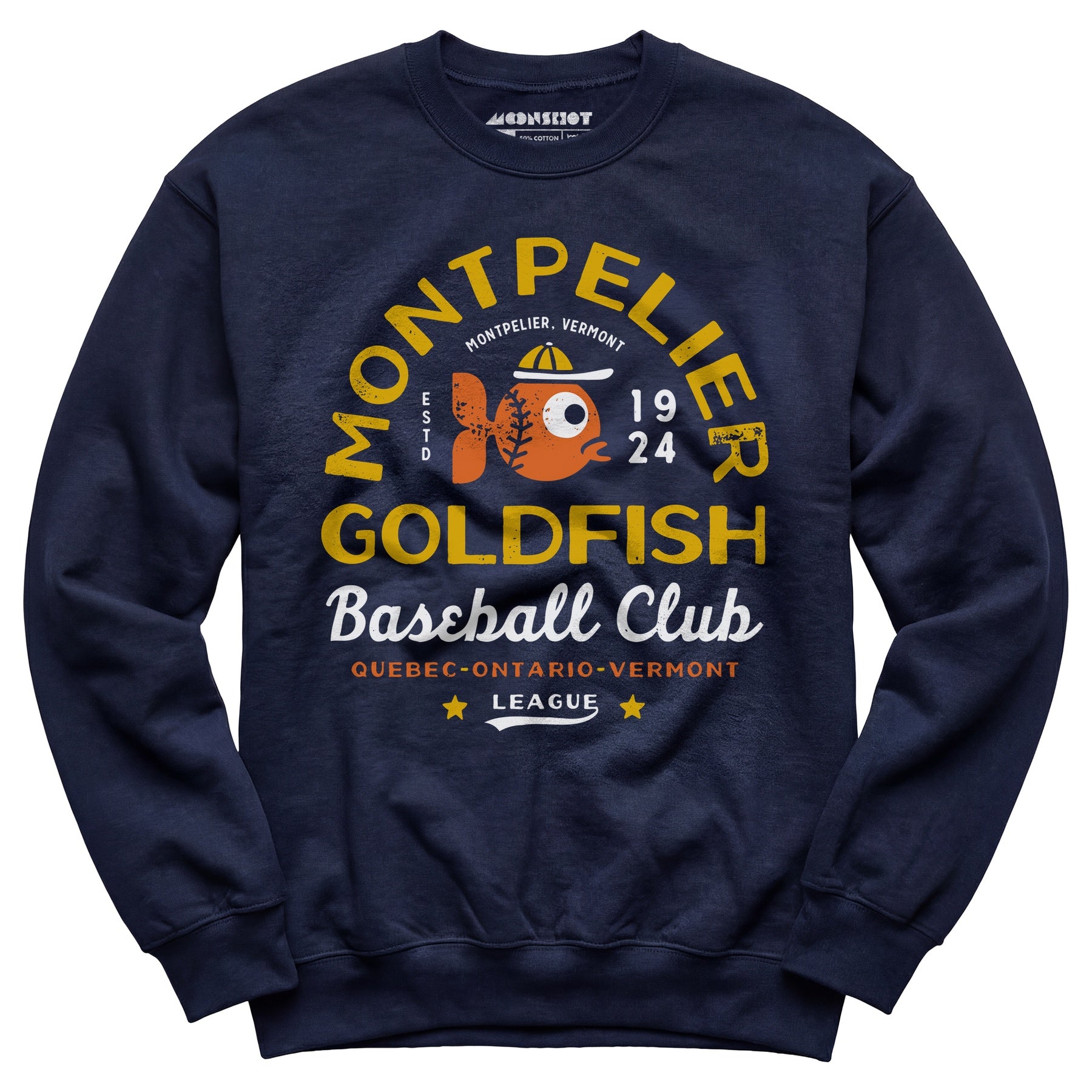 Montpelier Goldfish - Vermont - Vintage Defunct Baseball Teams - Unisex Sweatshirt