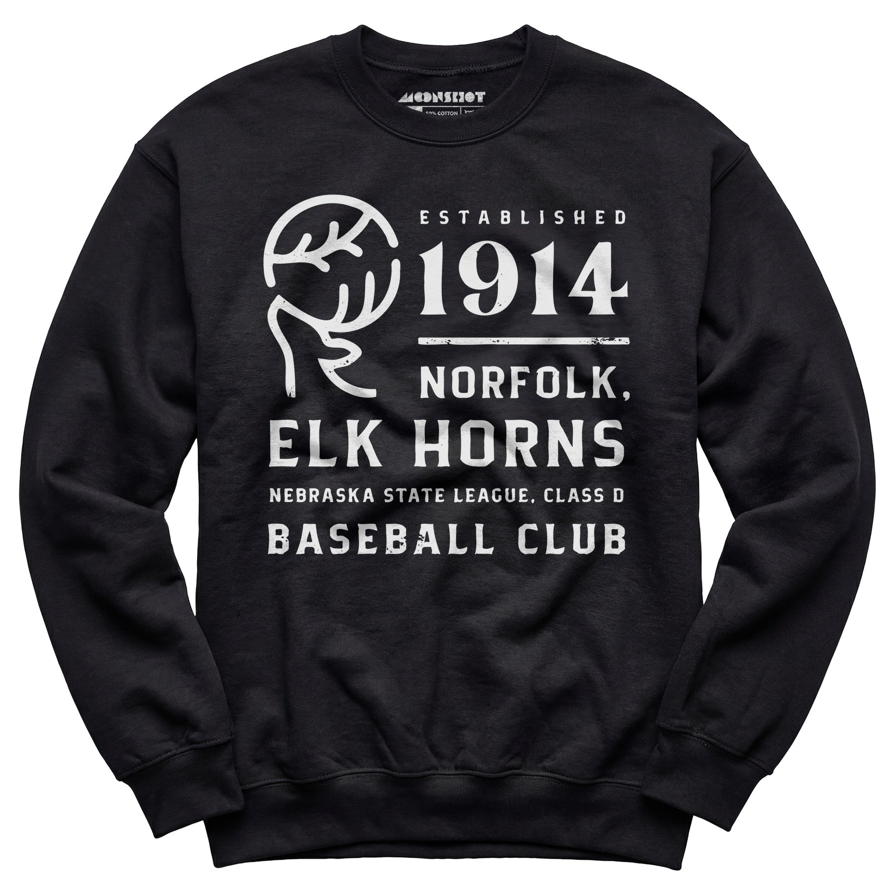 Norfolk Elk Horns - Nebraska - Vintage Defunct Baseball Teams - Unisex Sweatshirt